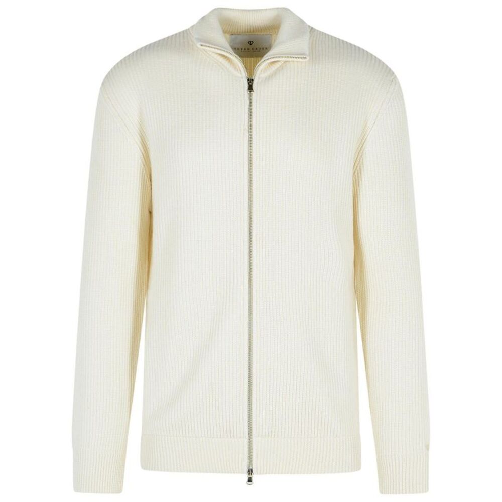 Seven Gauge Cream Wool Sweater Men